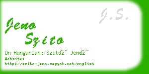 jeno szito business card